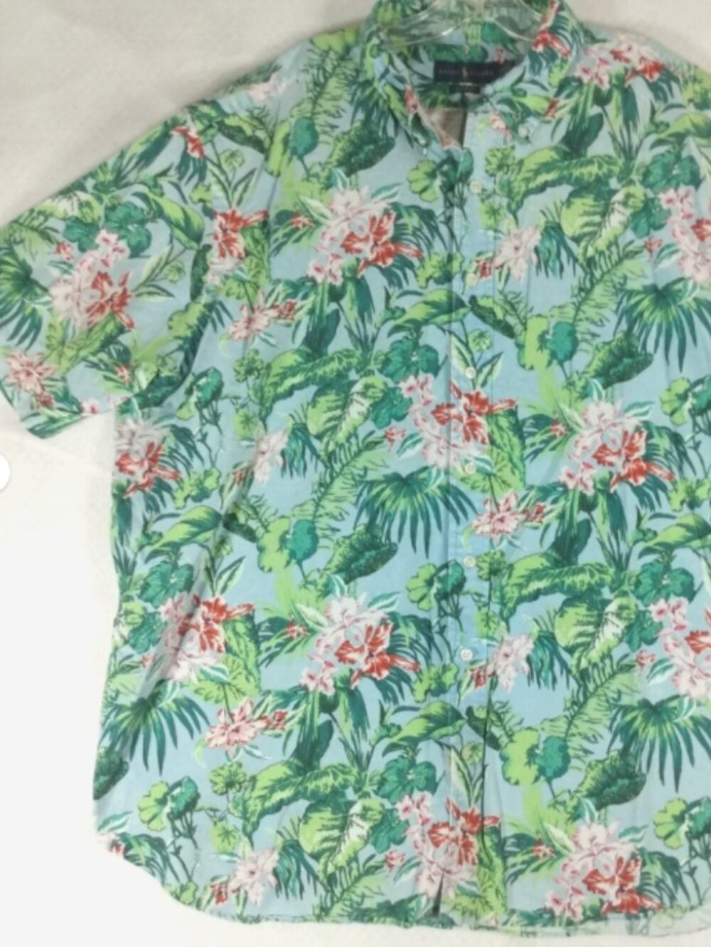 Ralph Lauren Classic Fit Tropical Shirt Men's 2XB Hawaiian Button Up Floral